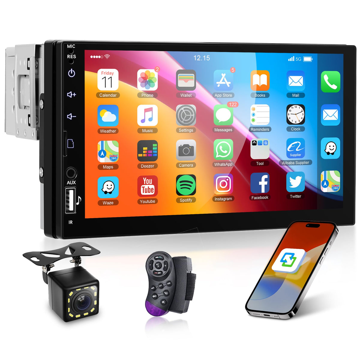 Orderich front touchscreen showing media interface and easy controls benefit