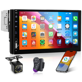 Orderich front touchscreen showing media interface and easy controls benefit