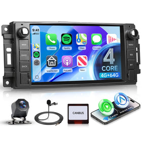 Orderich Jeep Wrangler JK 7-inch stereo front view with bright touchscreen for quick control