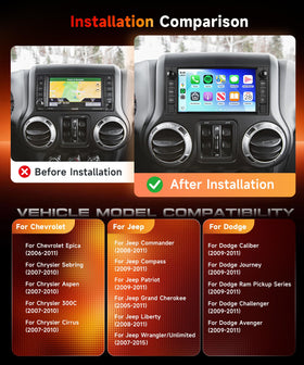 Orderich Jeep Wrangler JK wireless CarPlay and Android Auto for seamless smartphone use
