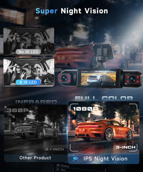 Orderich right side interior camera recording adjacent-lane safety