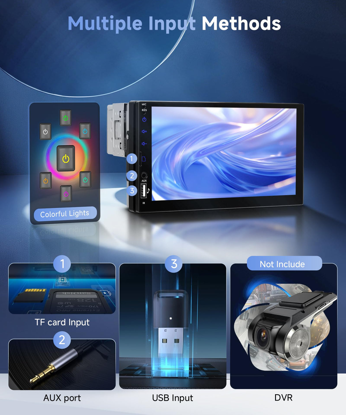 Orderich size and frame comparison showing 1 DIN fit and clean installation benefit