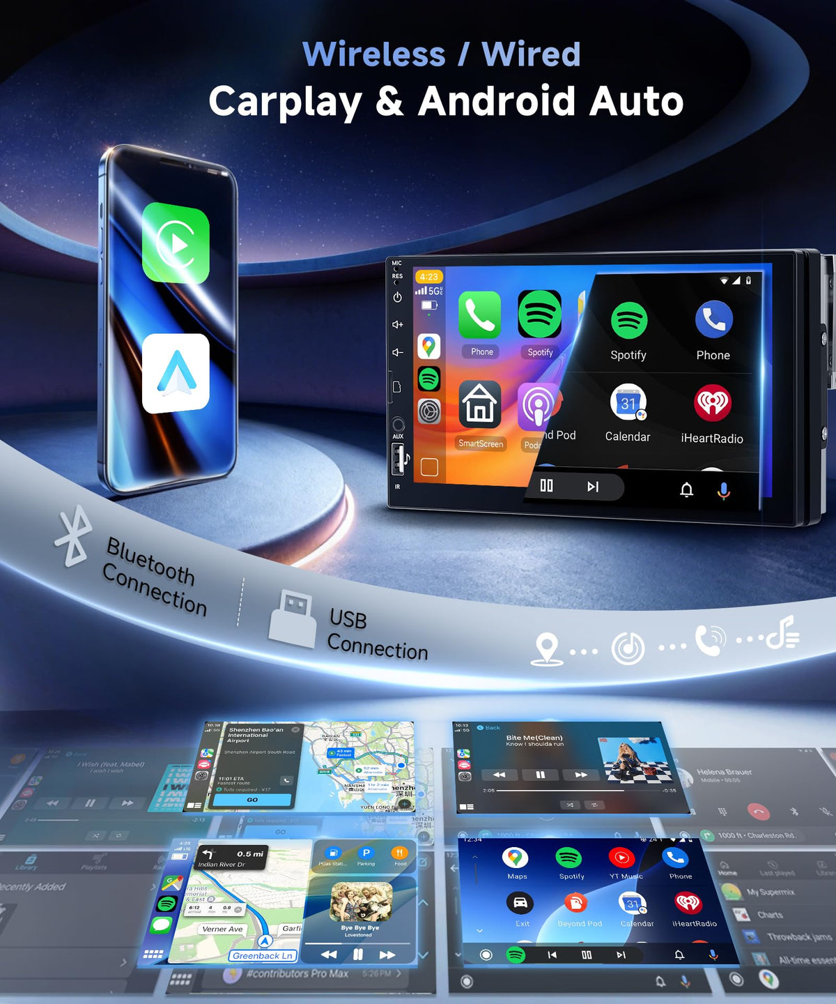Orderich touchscreen closeup showing IPS clarity and easy touch control benefit