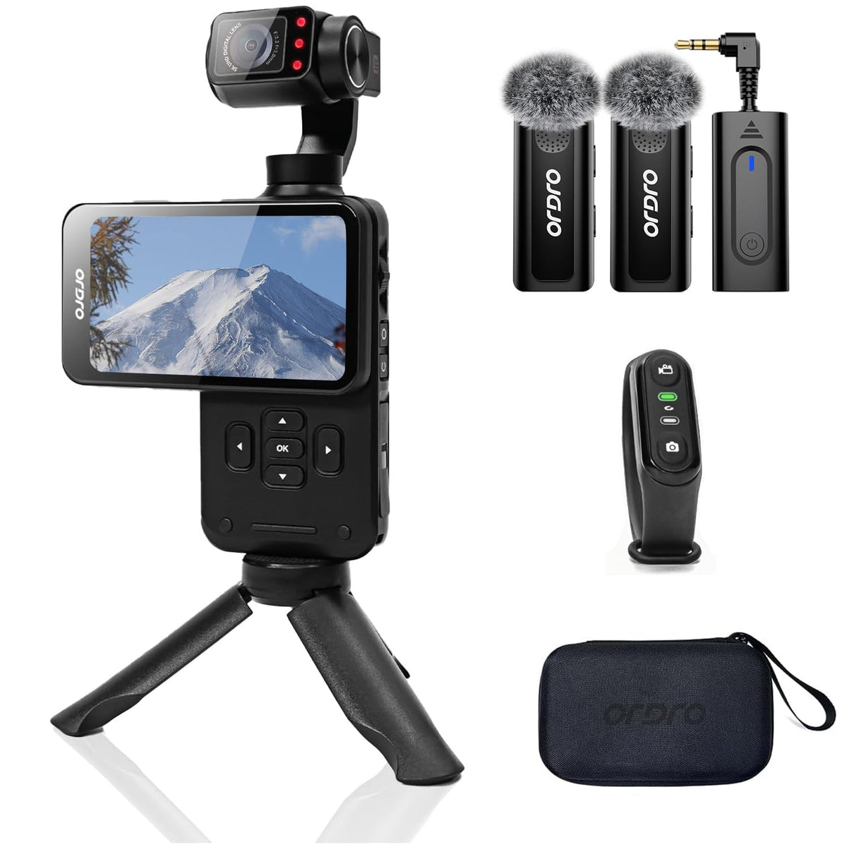 ORDRO M5 4K60fps selfie-angle for crisp on-the-go vlogging.