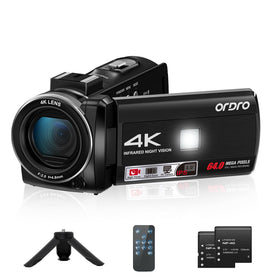 ORDRO Z36 front view showing controls and benefit of easy handheld shooting