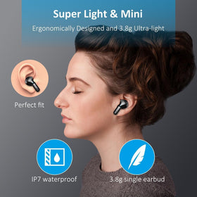 Ergonomic in-ear design stays secure during runs and gym sessions