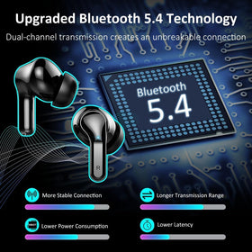 Ordtop earbuds in magnetic charging case ready for quick recharging on the go