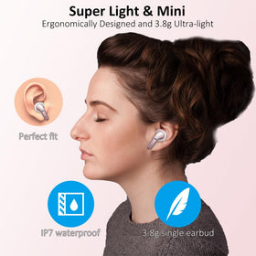 Ordtop rose gold earbuds wear during workouts thanks to IP7 waterproofing