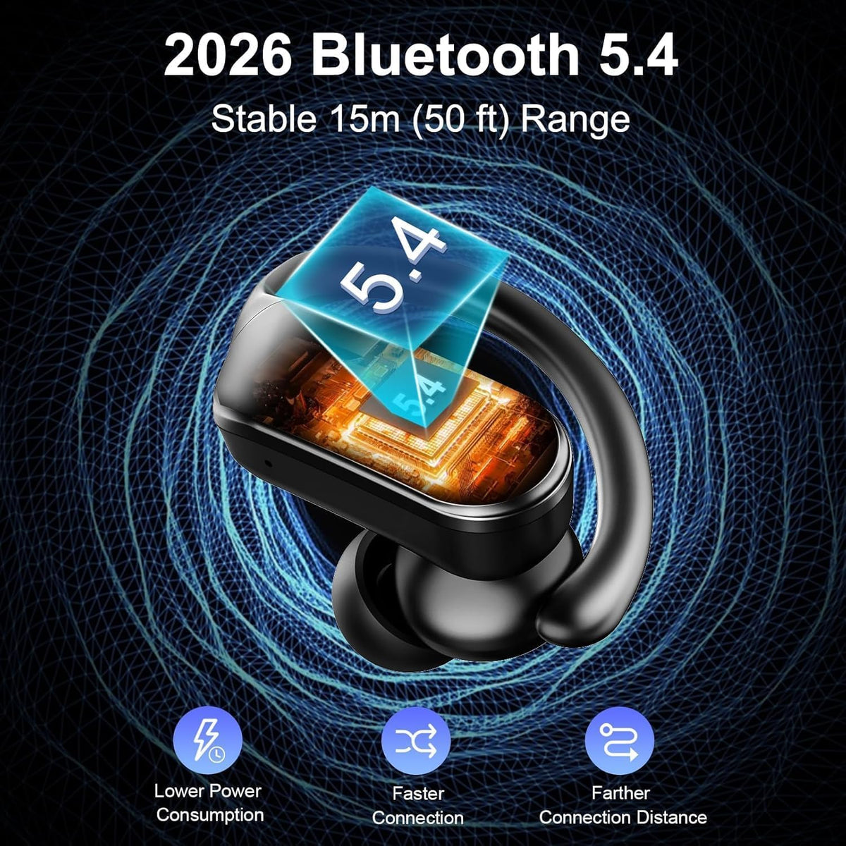 Ordtop T8 Earbuds USB-C fast charging keeps you moving.