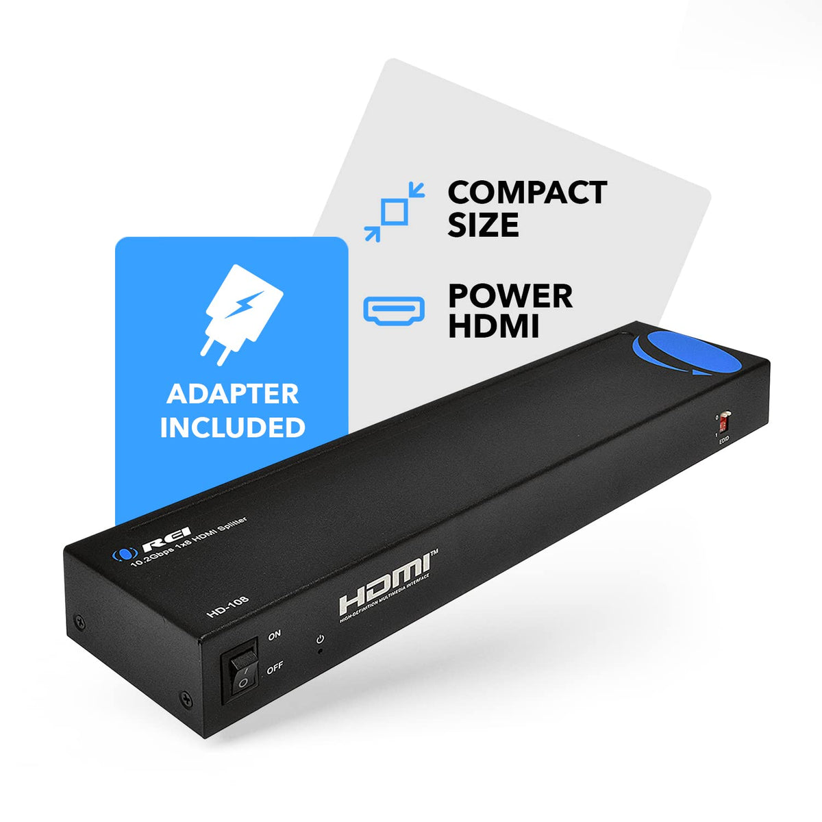 OREI 1080p 1x8 HDMI splitter enabling eight-screen mirror setup