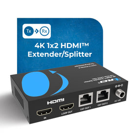 OREI 1x2 HDMI extender receiver unit connects two displays seamlessly