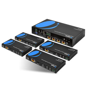 OREI 1x4 HDMI Extender front view highlighting 4K transmission capability