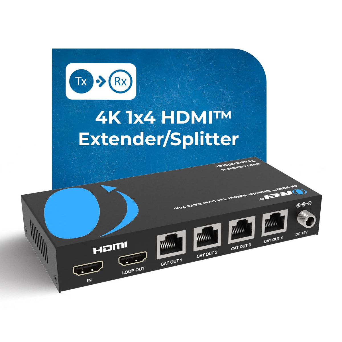 OREI 1x4 HDMI extender ideal for classrooms and conference rooms.