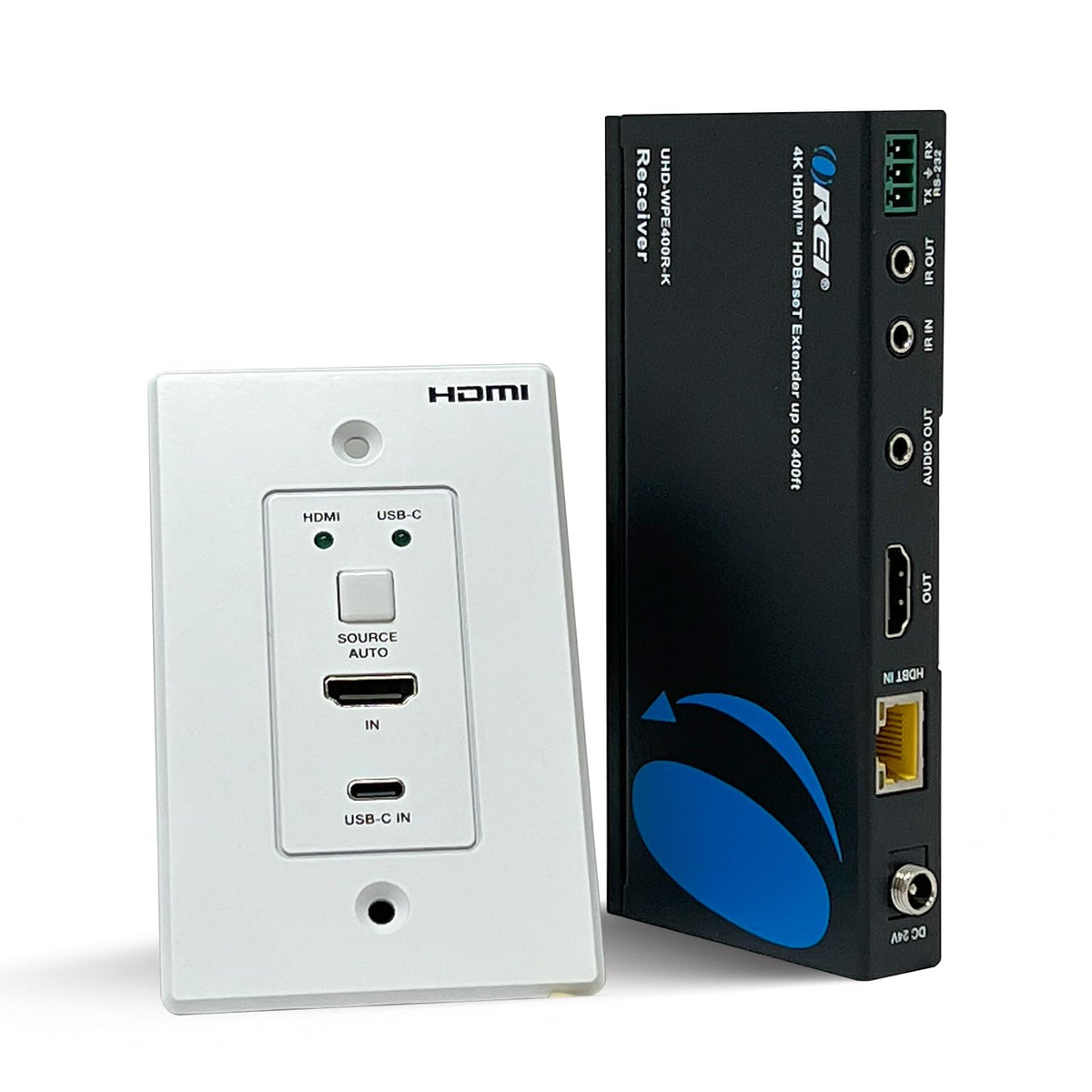 OREI 4K wall plate transmitter for seamless 4K over a single cable.