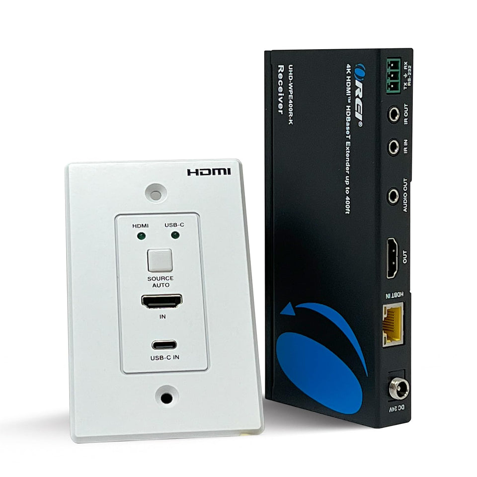 OREI 4K wall plate transmitter for seamless 4K over a single cable.