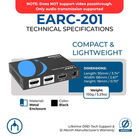 OREI ARC/eARC splitter compact plug-and-play design fits slim setups