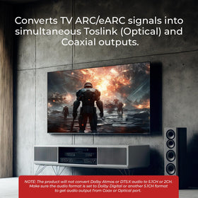 OREI DA41 compact design fits neatly under a TV or in a cabinet