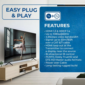 OREI extender used in a home theater showing tidy installation and consistent video