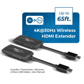 OREI HDMI extender wireless setup showing plug-and-play connection.