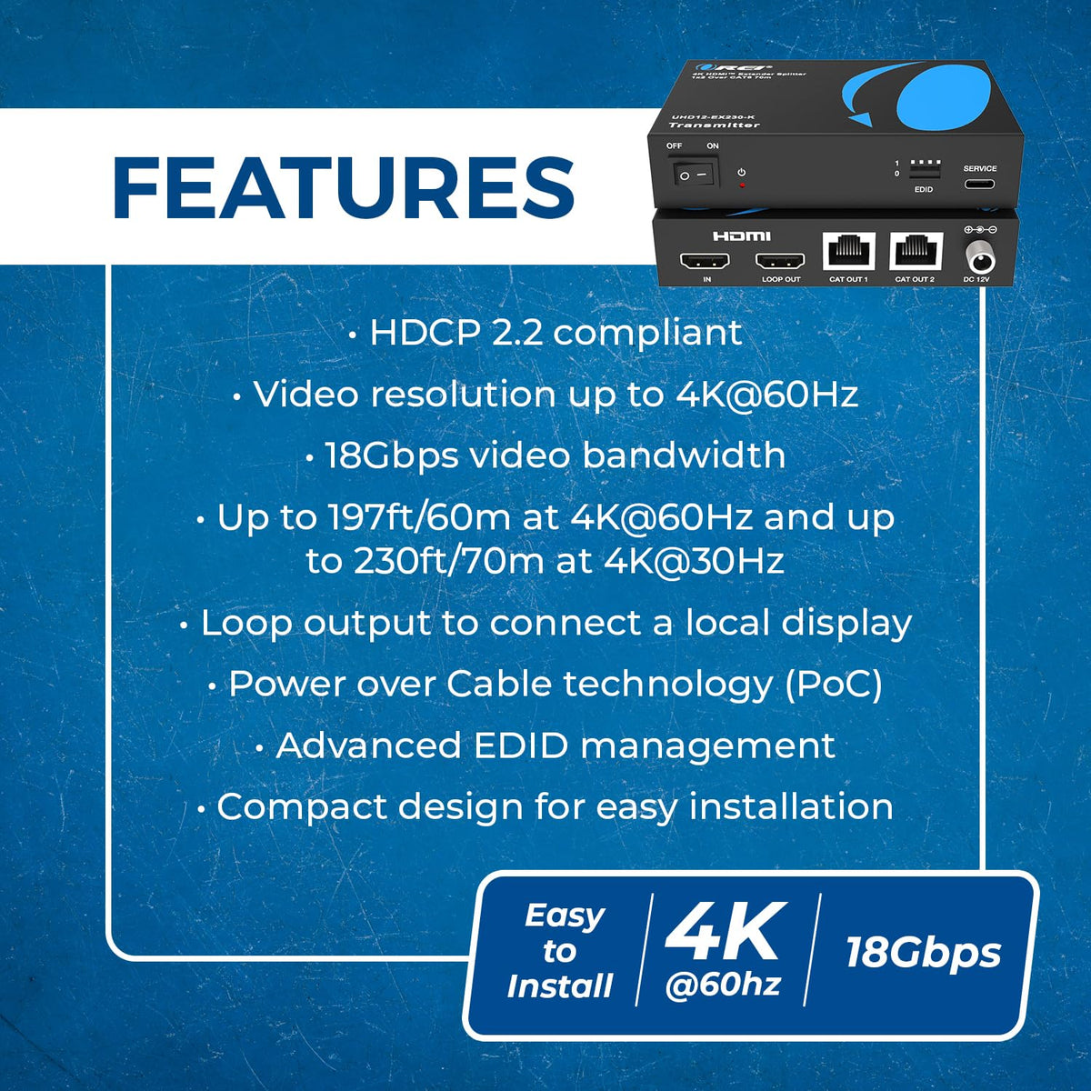 OREI kit includes transmitter, two receivers, power supply and hardware