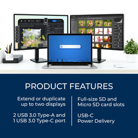 OREI SplitExtend dual-monitor setup on a modern desk for productivity.