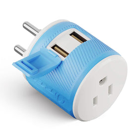 OREI Thailand travel adapter Type O with dual USB ports for versatile charging.