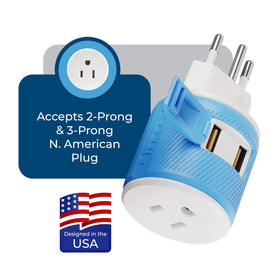 OREI three-input design supports standard US plugs for versatile use.