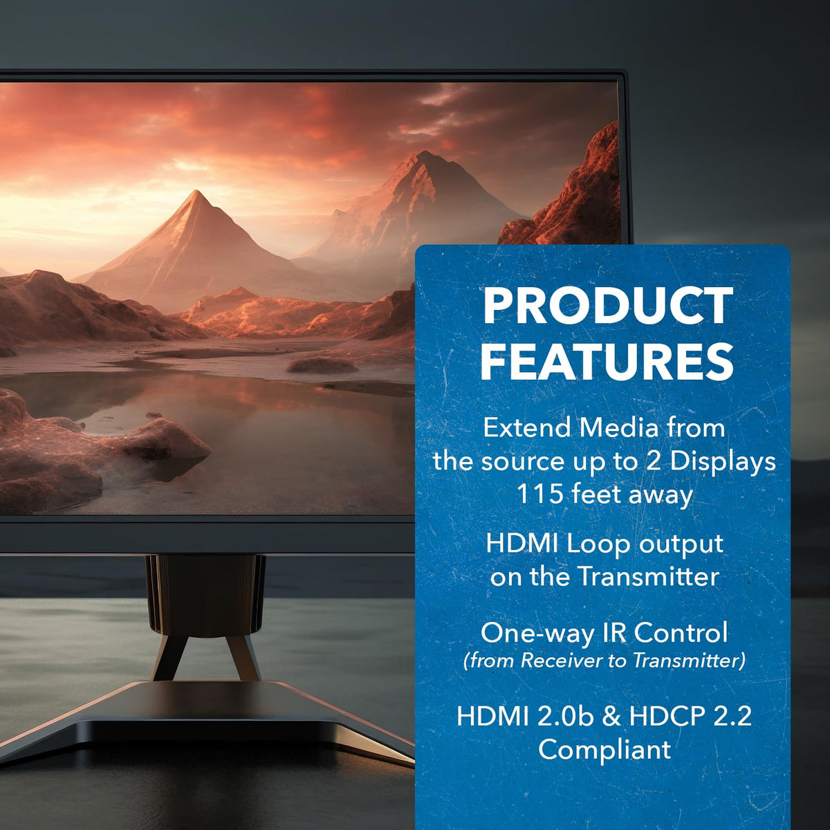 OREI transmitter with four-port CAT6 output and HDMI local