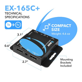 OREI transmitter HDMI loop out close-up highlighting local-monitor capability and simple connections