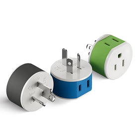 OREI Type I travel adapter compact front view, ideal for on-the-go charging