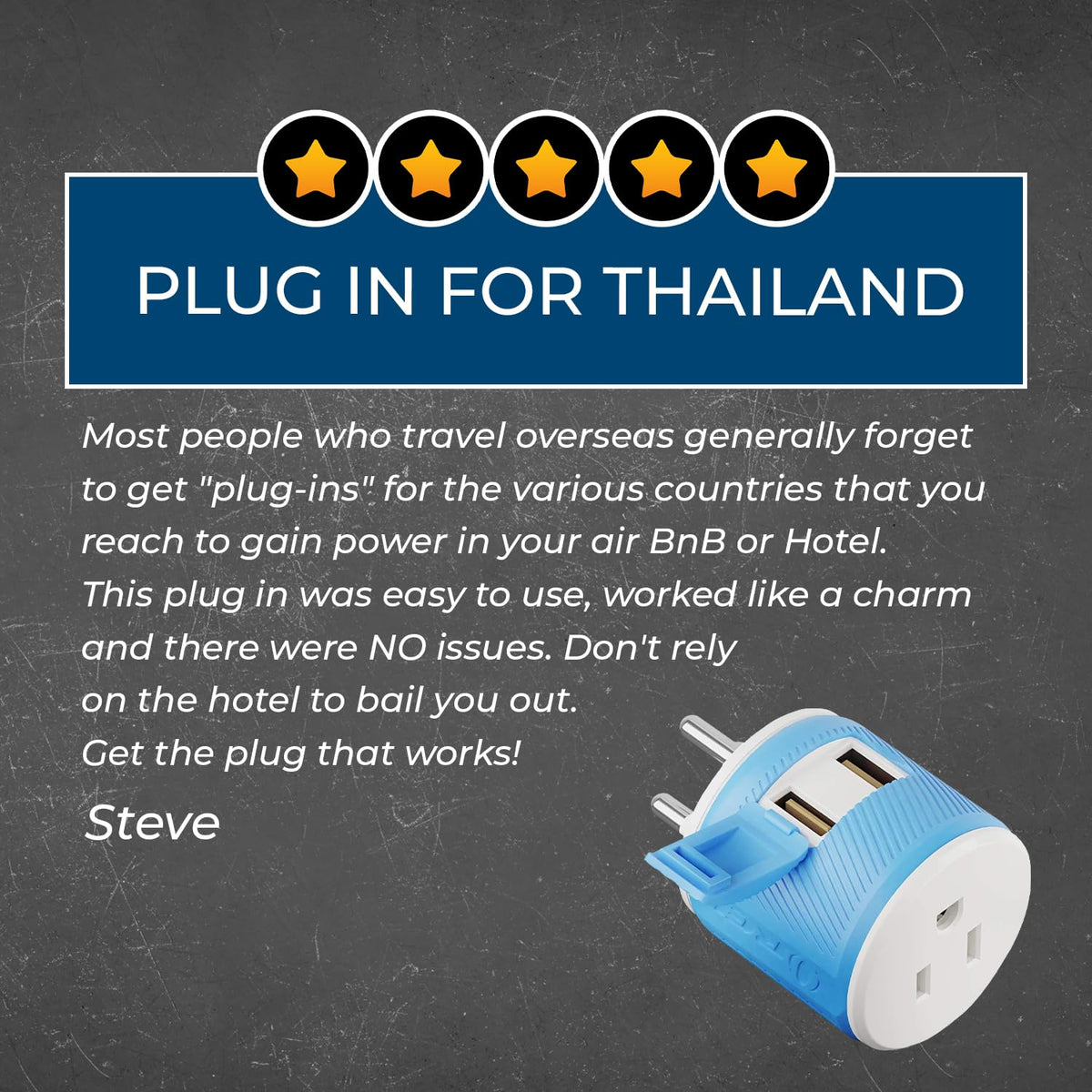 OREI Type O compatibility with USA input for Thailand travelers.