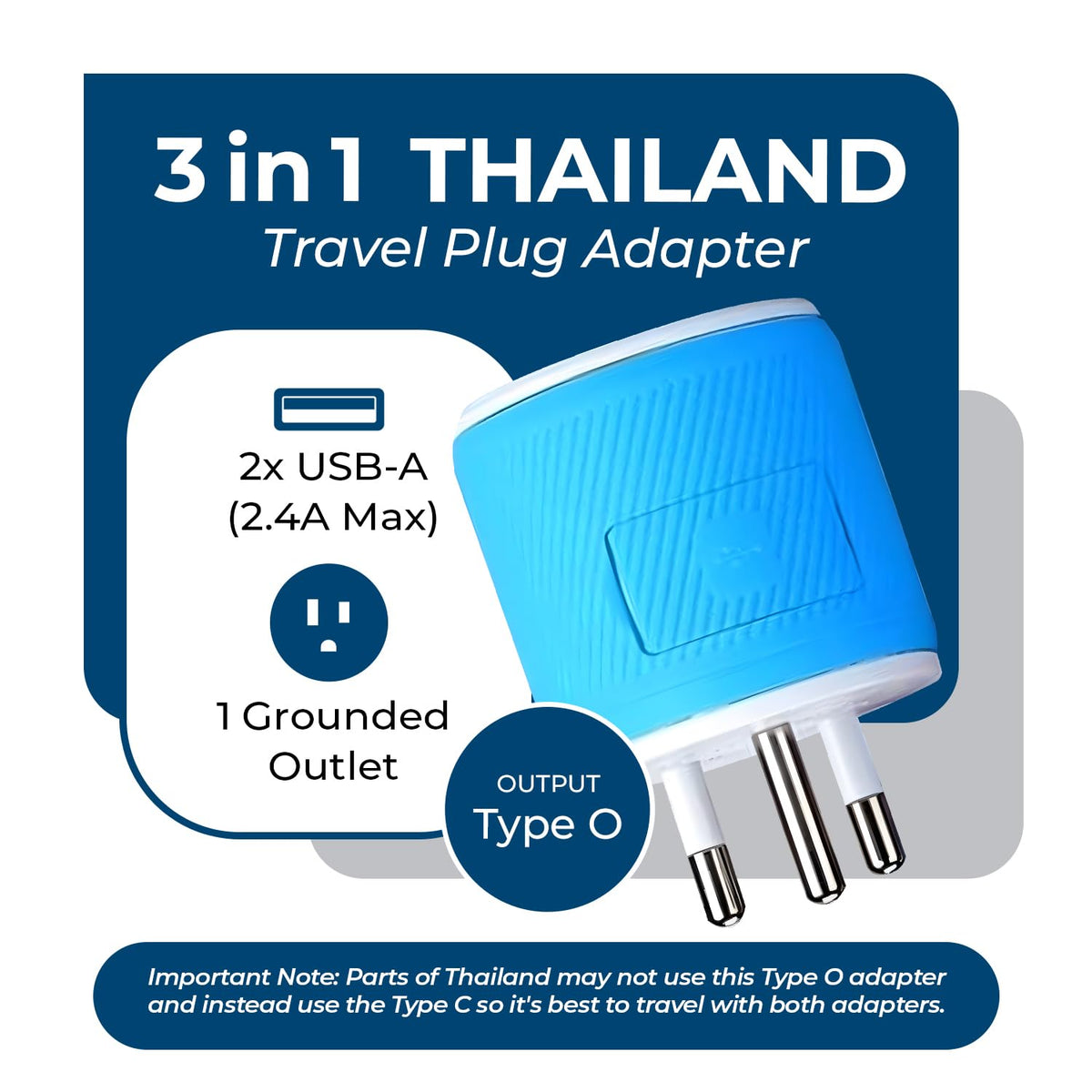 OREI U2U-18 adapter front view showing compact design ideal for travel.