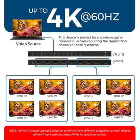 Eight synchronized 4K displays provide impactful signage for events