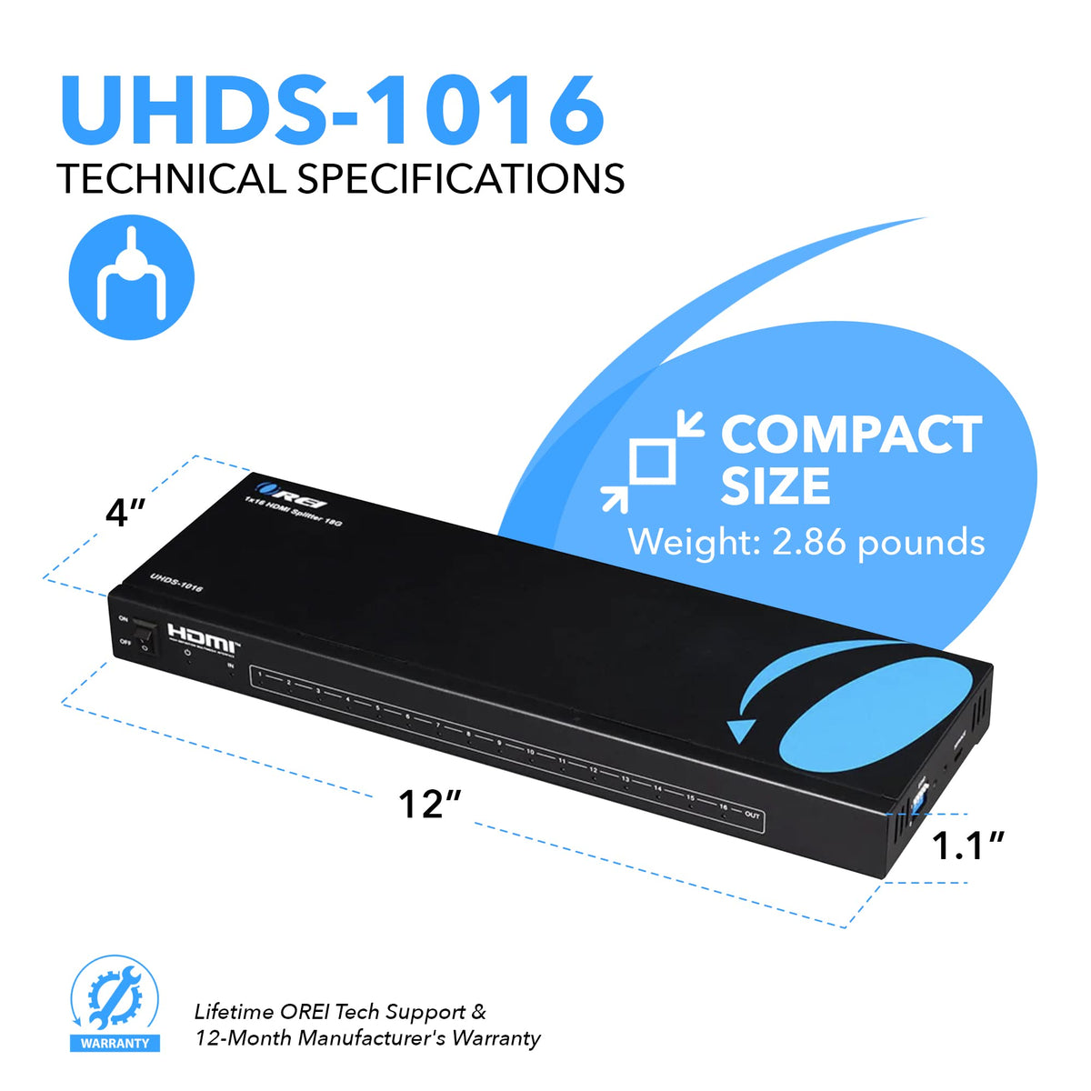 OREI UHDS-1016 cable setup supports best 4K performance with quality HDMI cables.