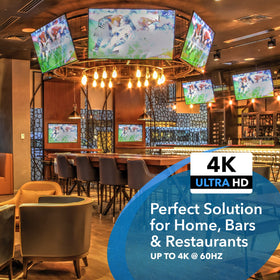 OREI UHDS-1016 displays in use for synchronized screens in retail settings.