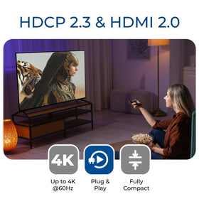 Auto downscale feature delivering 4K on one screen and 1080p on the other