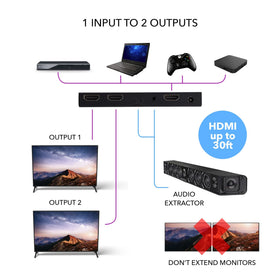 OREI UHDS-102A optical output enables high-quality surround sound connections.