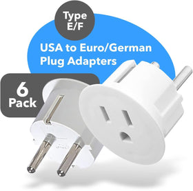 OREI adapter in use with a laptop charger for continental compatibility.