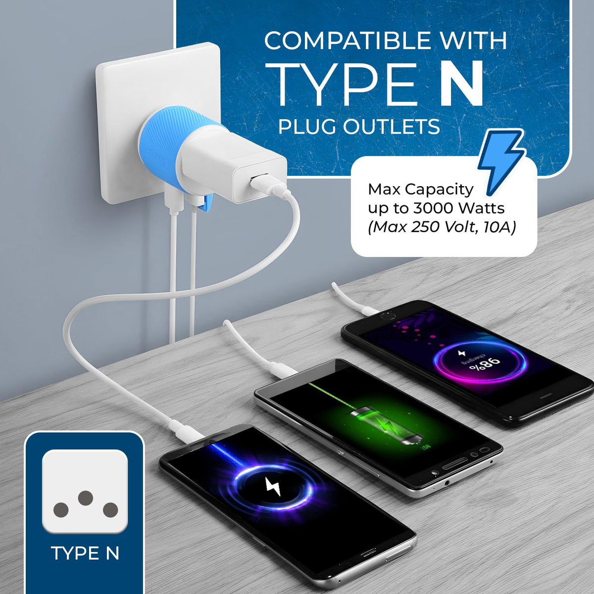 OREI voltage note: not a converter; suitable for dual-voltage devices.