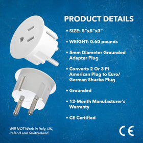 OREI reminder that adapter is not a voltage converter.