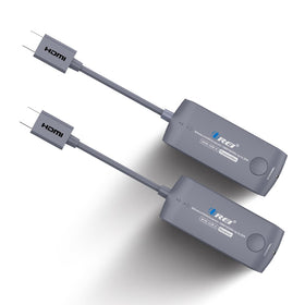 OREI wireless HDMI transmitter connected to a laptop for wireless display up to 60 feet.