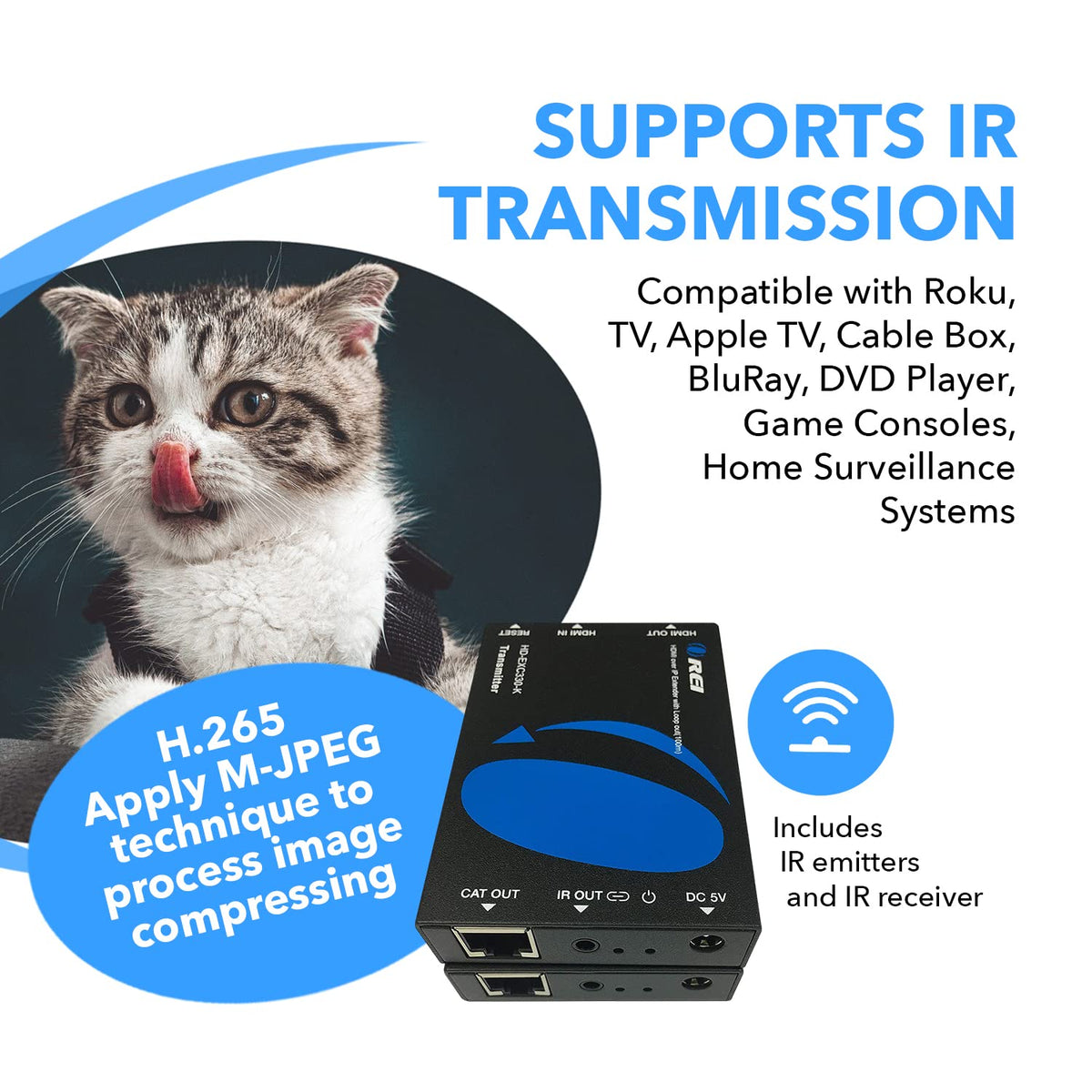 OREI zero-loss HDMI support covers common formats for smooth playback.