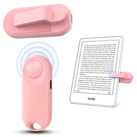 Oresoc front view of pink page turner showing compact design and ease