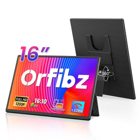 Orfibz portable monitor 16-inch FHD display boosts productivity on the go.