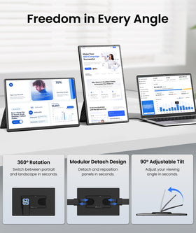 Orfibz slim, lightweight monitor fits in a backpack for on-the-go dual displays.