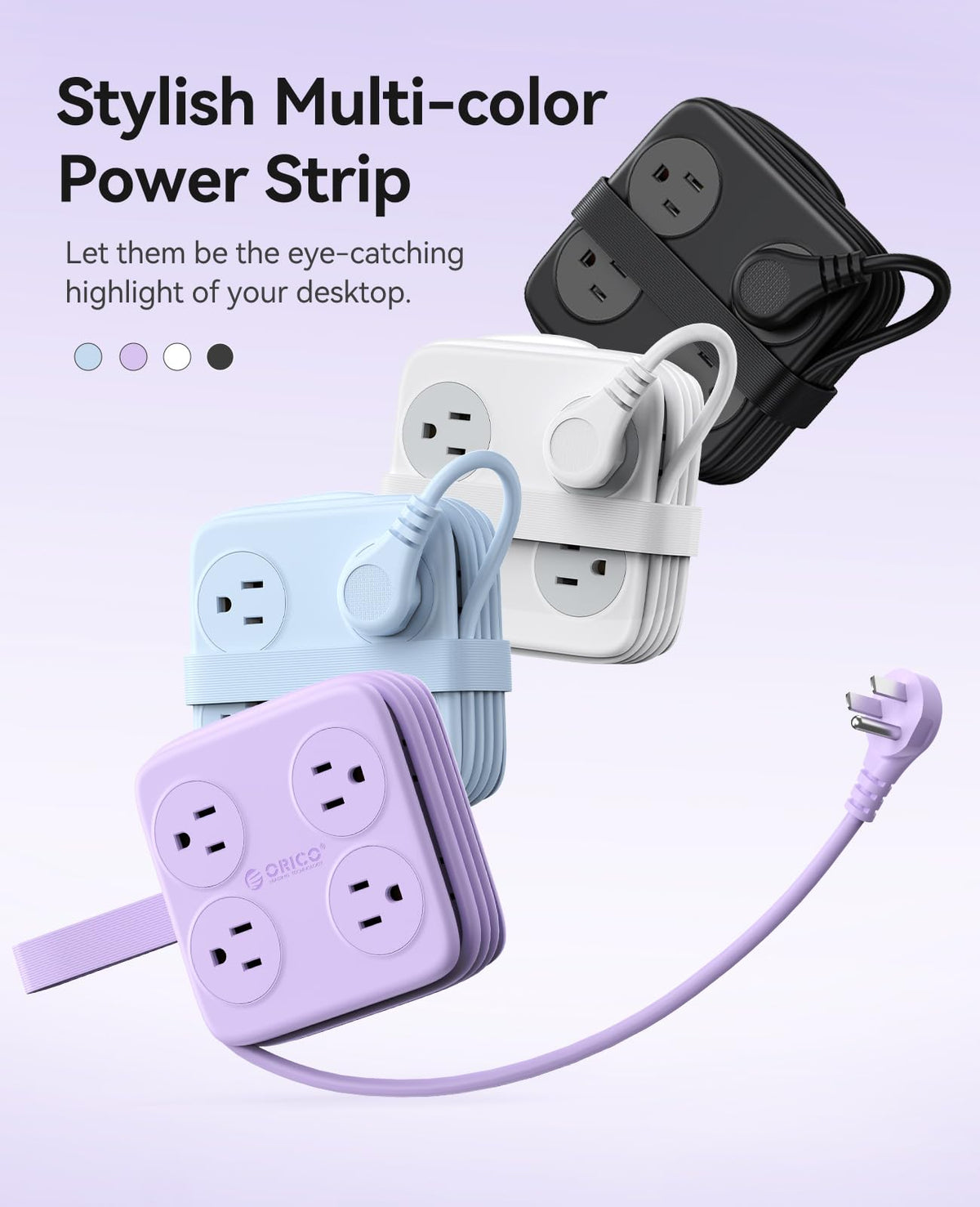 ORICO AP3 PRO cable winding design keeps cords organized on desk