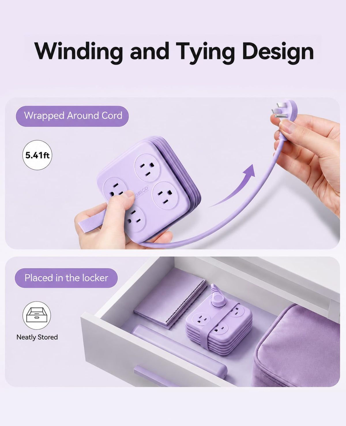 ORICO AP3 PRO flat plug sits flush against the wall to save space