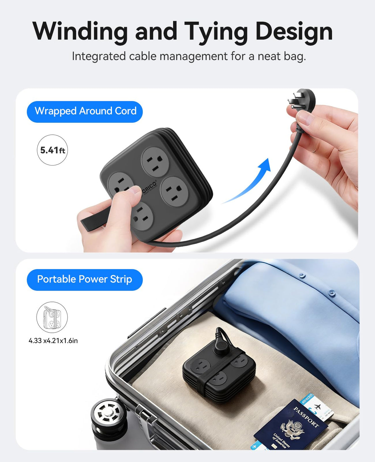 ORICO AP3 PRO USB ports charge phones and wearables safely.