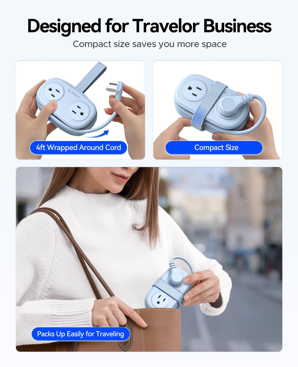 ORICO cruise travel essential power strip enables multiple devices without clutter