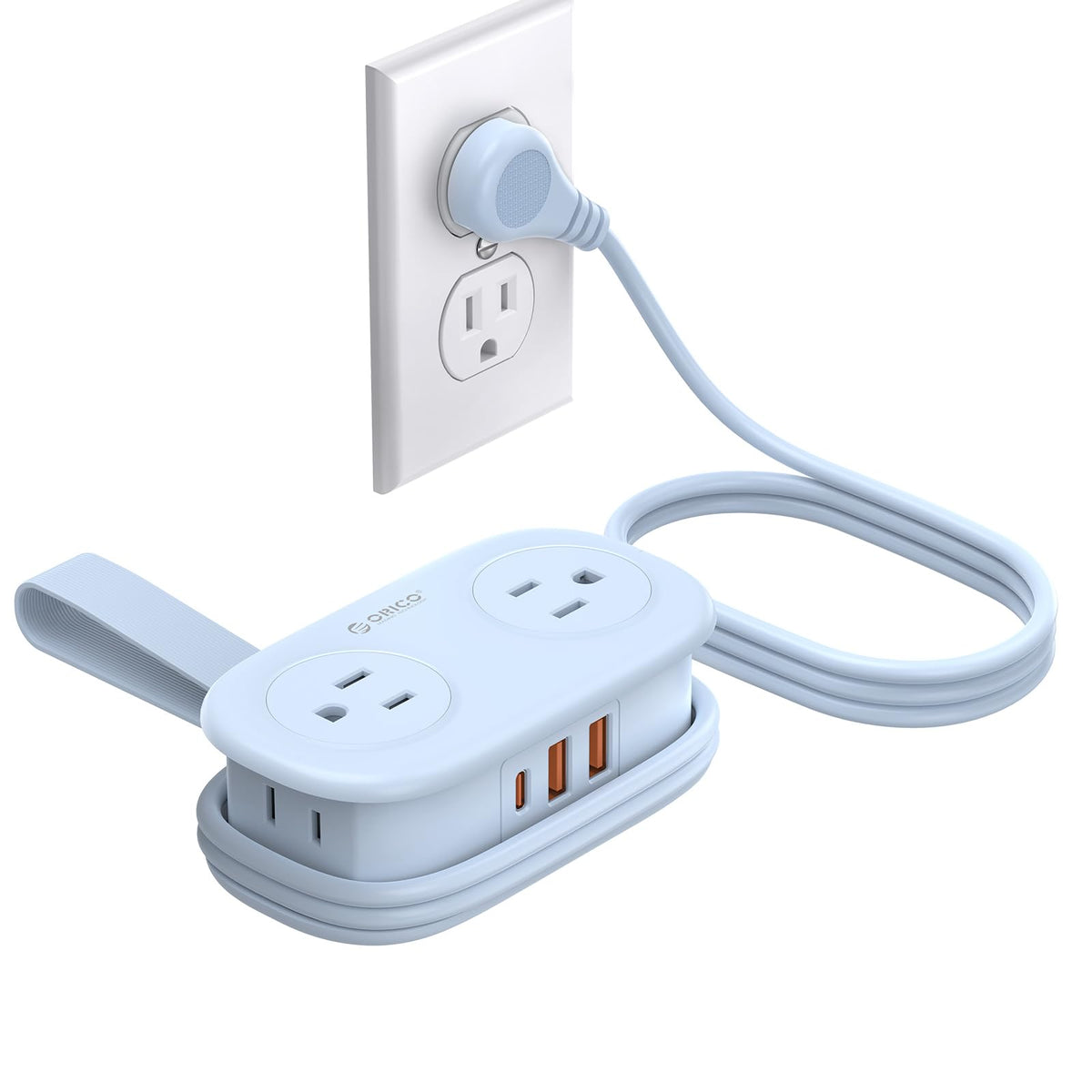 ORICO travel power strip with PD20W and 4 outlets for versatile charging on the go